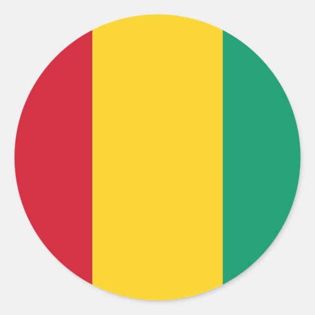 Sticker Rond Baguette Drapeau Guinée (Devant)