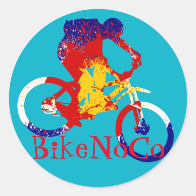 Sticker Rond Baguette du drapeau BikeNoCo Colorado (Devant)
