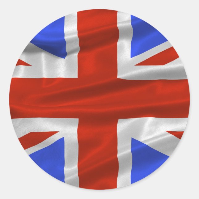 Sticker Rond Baguette du drapeau britannique (Devant)