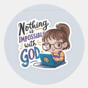 Sticker Rond Baguette du verset de la Bible