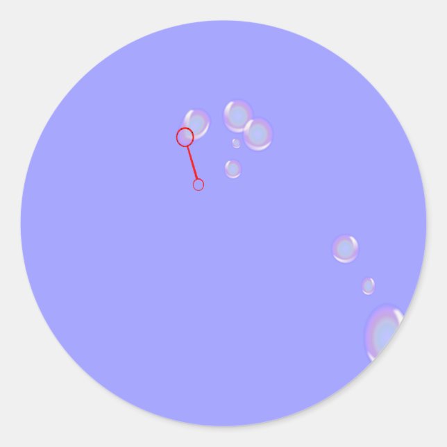 Sticker Rond Baguette et bulles (Devant)