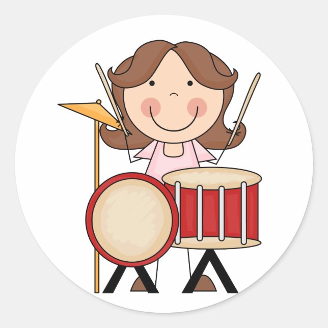 Sticker Rond Baguette Figurant Avec Tambours (Devant)