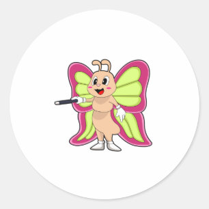 Sticker Rond Baguette magique papillon