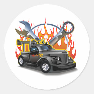 Sticker Rond Baguette rétro