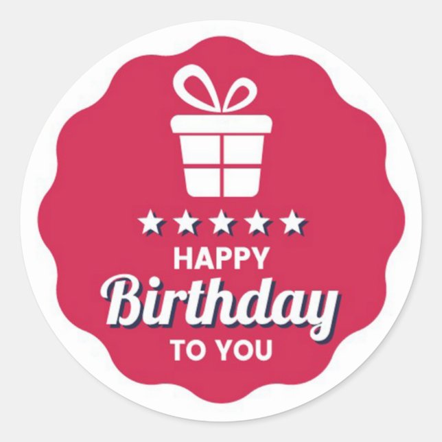 Sticker Rond Baguette ronde classique d'anniversaire (Devant)