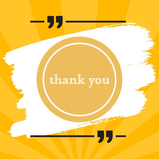 Sticker Rond Baguette ronde classique Merci or pur (Créateur téléchargé)