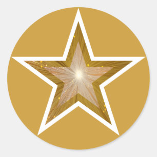 Sticker Rond Baguette ronde "Gold" Star jaune