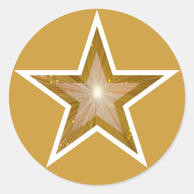 Sticker Rond Baguette ronde "Gold" Star jaune (Devant)