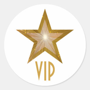 Sticker Rond Baguette ronde "Gold" Star VIP blanche
