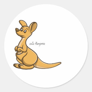 Sticker Rond Baguette ronde texte Kangaroo