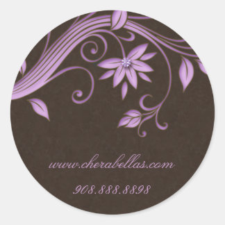 Sticker Rond Baguette spa de salon pivole bijou violet brun