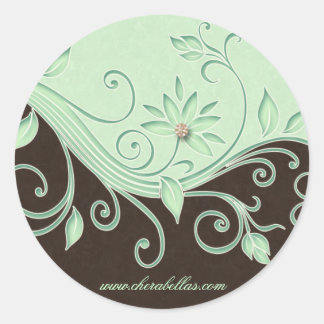 Sticker Rond Baguette spa de salon tourbillons bijou brun menth