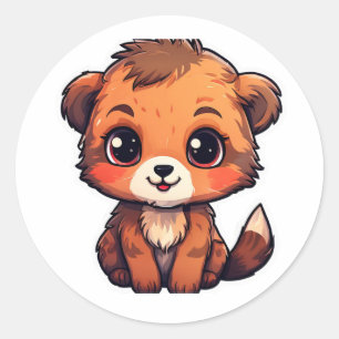 Sticker Rond Baguettes d'animaux mignonnes pour un animal migno