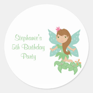 Sticker Rond Baguettes de fête d'anniversaire de fée de fée