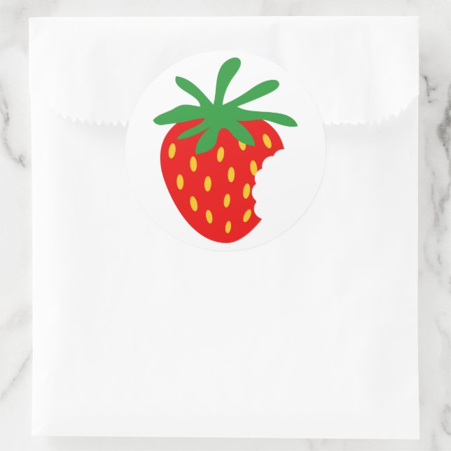 Sticker Rond Baguettes de fruits de fraise et joints (Sac)