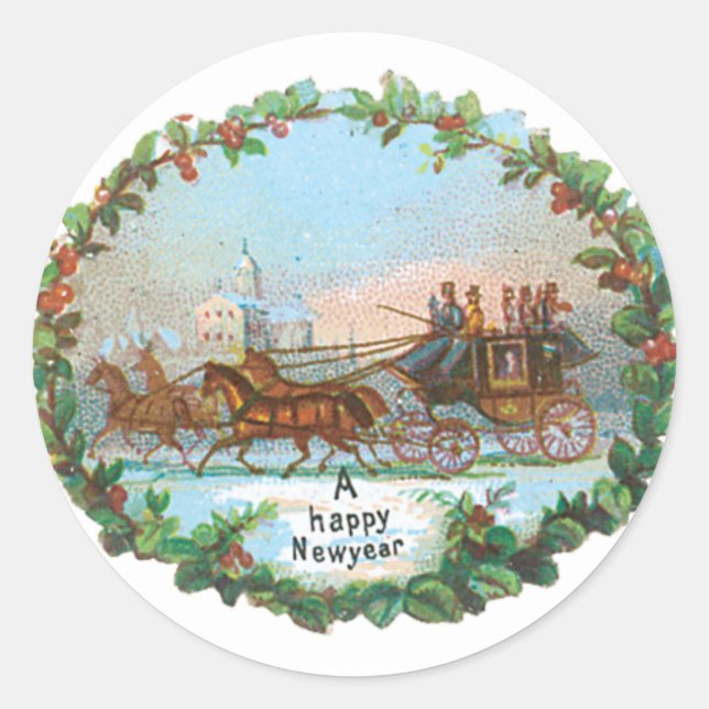 Sticker Rond Baguettes de Nouvel An (Devant)