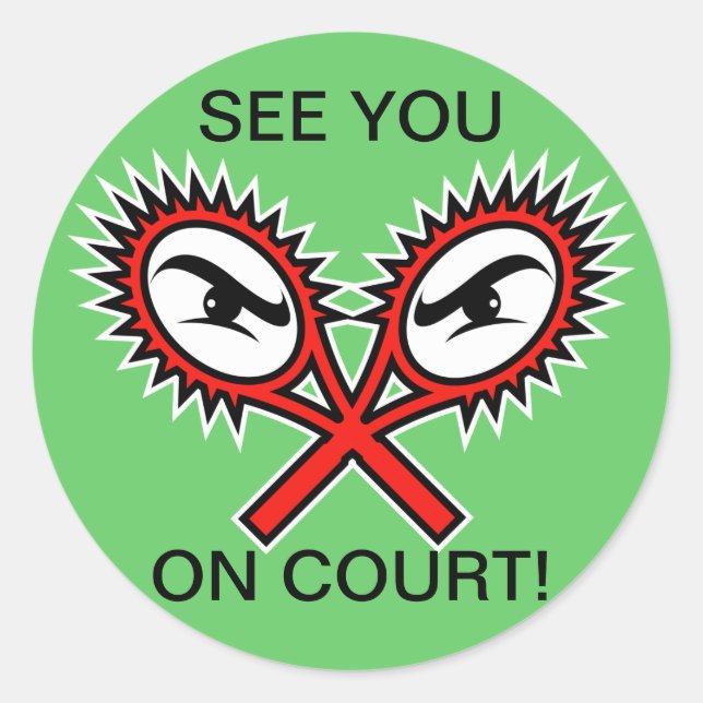Sticker Rond Baguettes de tennis amusantes avec slogan humorist (Devant)