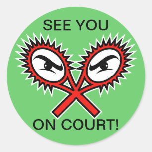 Sticker Rond Baguettes de tennis amusantes avec slogan humorist