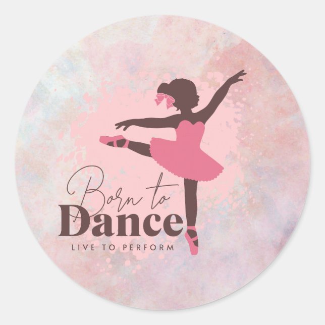 Sticker Rond Baguettes rose pour les amateurs de ballet (Devant)