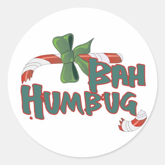 Sticker Rond Bah Humbug ! (Devant)