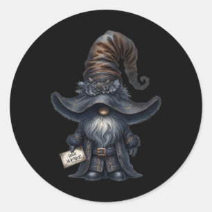 Sticker Rond Bah Humbug Gnome Dans Dark Père Noël Outfit Funny 