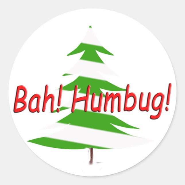 Sticker Rond Bah ! Humbug ! Humour de Noël sombre (Devant)