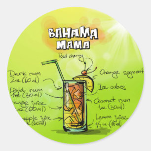 Sticker Rond Bahama Mama Cocktail Recipe