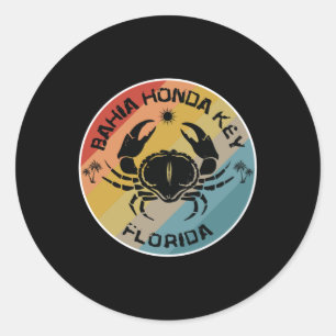 Sticker Rond Bahia Honda Key Floride Crab Art