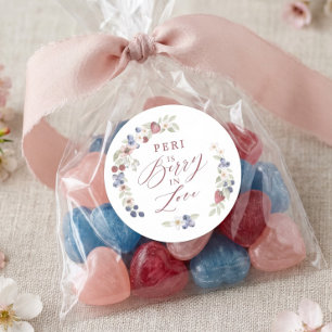 Sticker Rond Baie Amoureuse Réception de Mariage Baies et Fleur