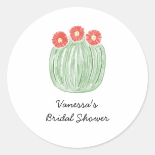 Sticker Rond Baie de Fleur Rouge Cactus Mariage