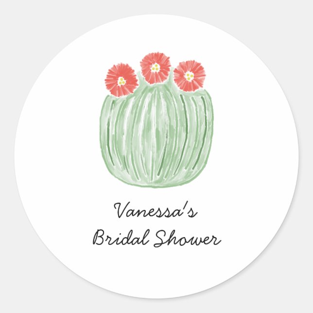 Sticker Rond Baie de Fleur Rouge Cactus Mariage (Devant)