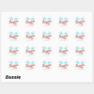 Sticker Rond Baie de Magens St. Thomas USVI Type Corail Vintage