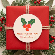 Baies de houx colorées Noël personnalisé