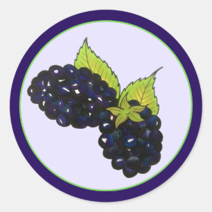 Sticker Rond Baies-mûres d'été Blackberry Berry Berries