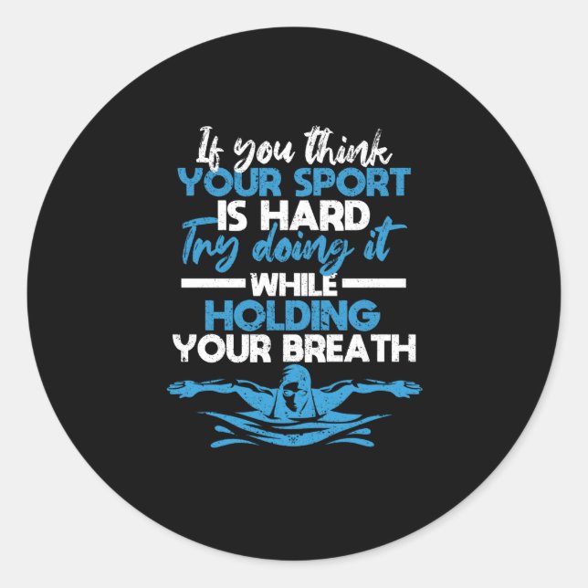 Sticker Rond Baignade amusante baignade pratique sportive (Devant)