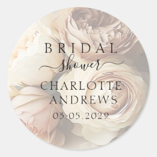 Sticker Rond Baigne de Fleurs Mariage Bohème  