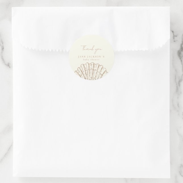 Sticker Rond Baignée élégante pour bébé coquillage (Sac)