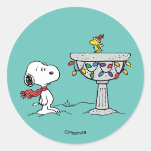Sticker Rond Baigneoir décoré de Snoopy & Woodstock Peanuts