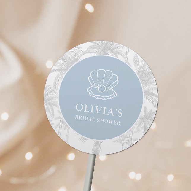 Sticker Rond Baigneuse de mariée moderne de Cowgirl côtière (Créateur téléchargé)