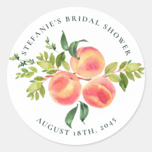 Sticker Rond Baigneuse de pêche et de verdure de mariage