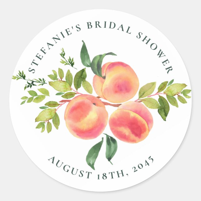 Sticker Rond Baigneuse de pêche et de verdure de mariage (Devant)