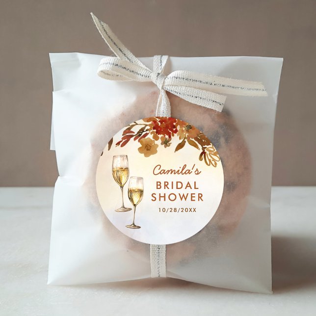 Sticker Rond Baignez-vous dans la douche de mariée florale Boho (Créateur téléchargé)