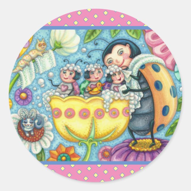STICKER ROND BAIN À BULLE À BULLE DE TULIP POUR MÈRE LADYBUG &  (Devant)