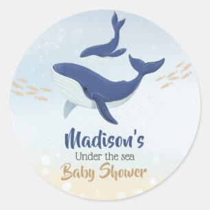 Sticker Rond Bain de bébé sous la mer Fête prénatale Rond cla