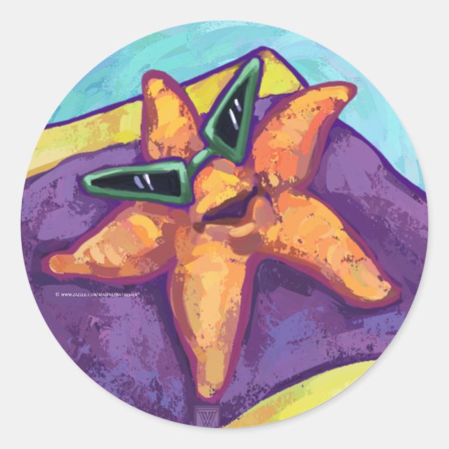 Sticker Rond Bain de soleil Starfish (Devant)