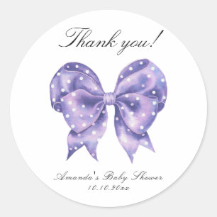 Sticker Rond Bain-marie Arc en pointillés Baby Shower Merci