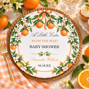 Sticker Rond Bain-Marie Orange Citron Little Cutie shower de bé