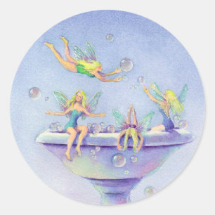 Sticker Rond BAIN MOUSSANT de FAIERIES par SHARON SHARPE