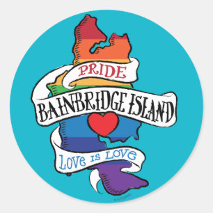 Sticker Rond Bainbridge Island LGBT Prikers