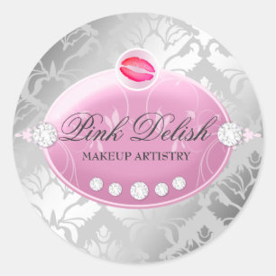 Sticker Rond Baiser argenté rose de 311 de Delish lèvres